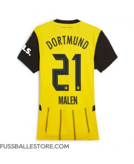 Günstige Borussia Dortmund Donyell Malen #21 Heimtrikot Damen 2024-25 Kurzarm